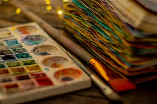 Colorful art supplies