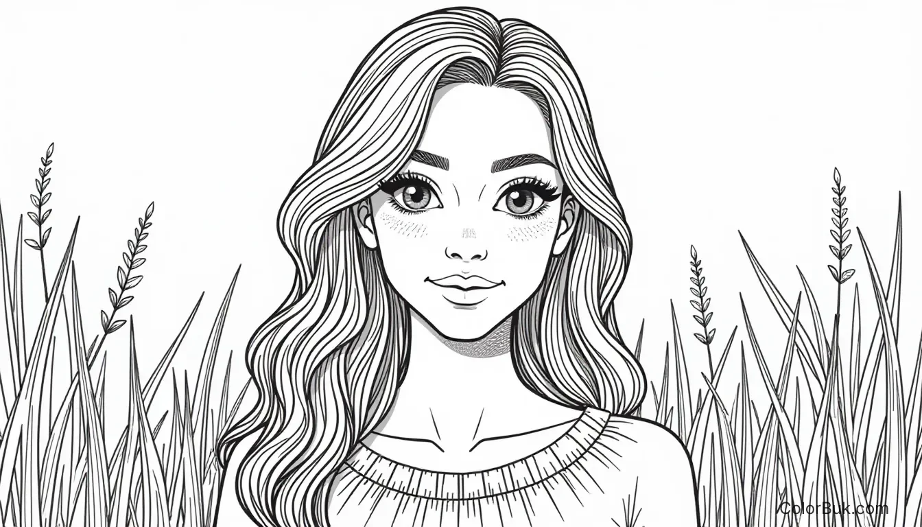 Moriah Elizabeth Coloring Page - Printable Fun Coloring page featuring Moriah Elizabeth in a playful outline style