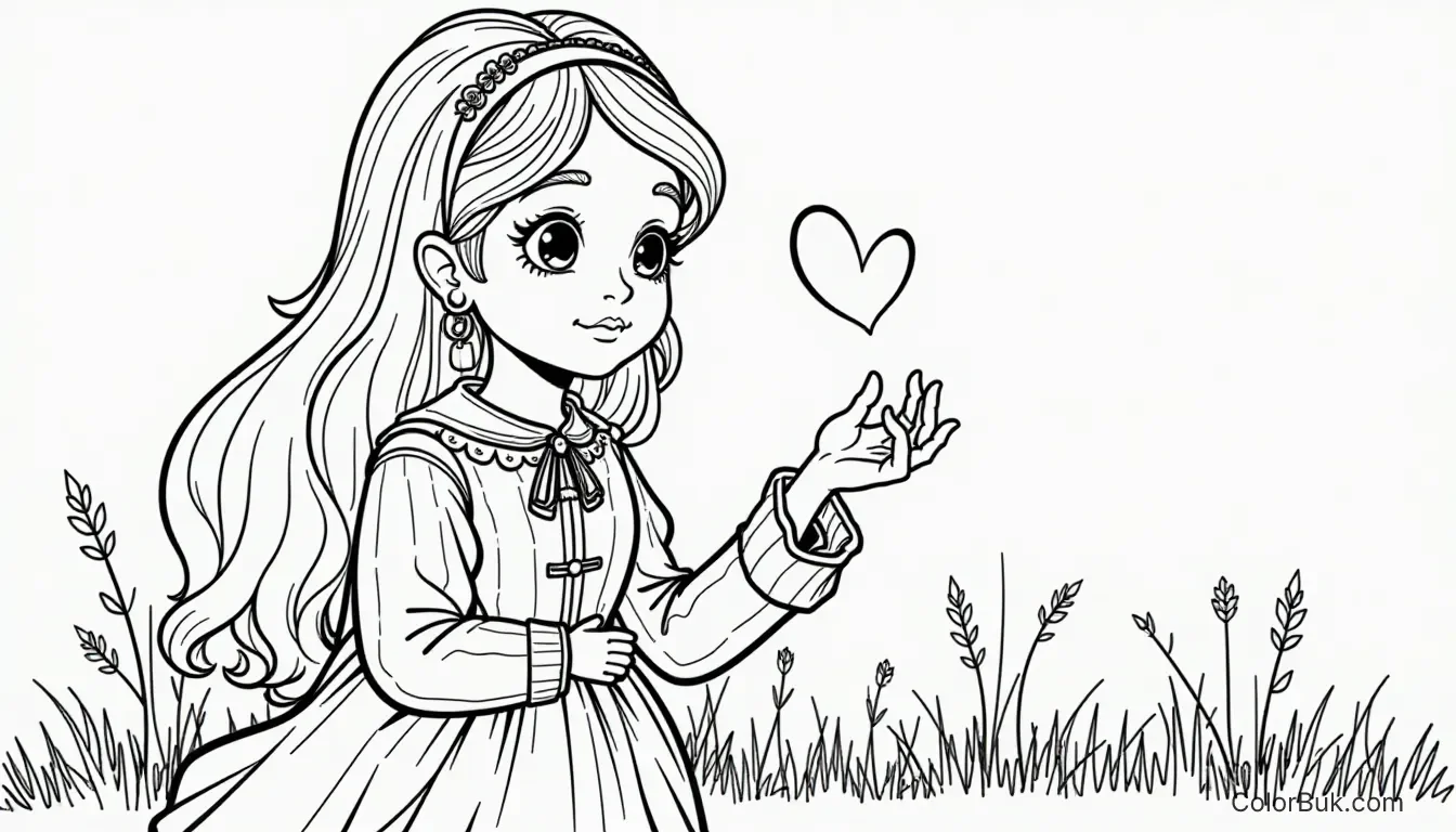 Moriah Elizabeth Characters Coloring Page - Free Printable Black and white coloring page featuring Moriah Elizabeth characters