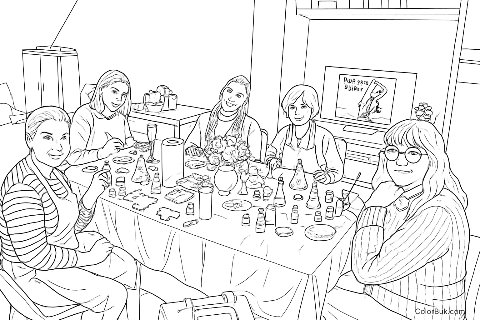 Kids Landscape Coloring Page Printable - Fun and Creative Printable landscape coloring page for kids featuring trees, mountains, and a river.