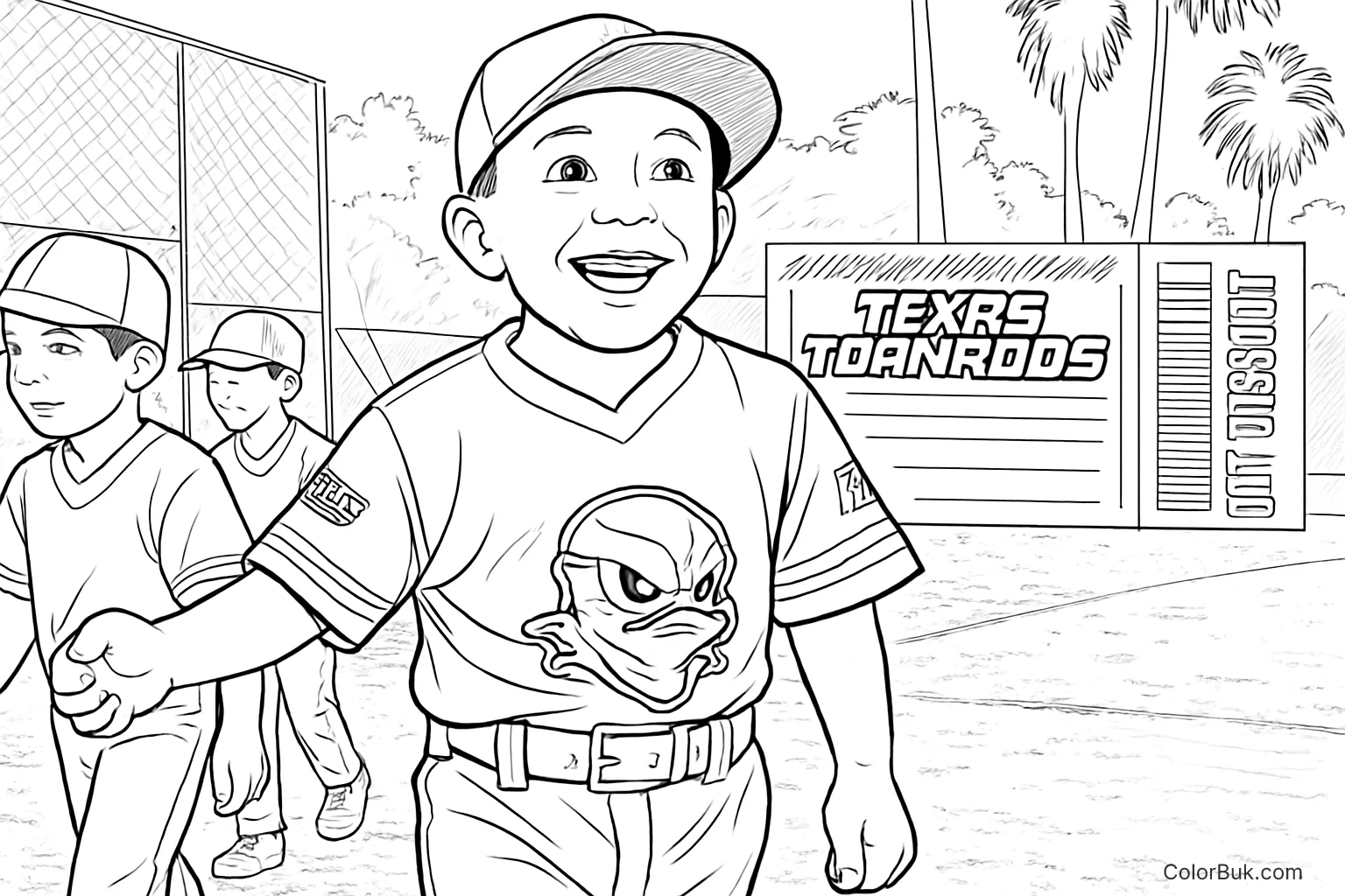 Printable Landscape Coloring Page - Nature Scene Printable landscape coloring page featuring a serene nature scene.