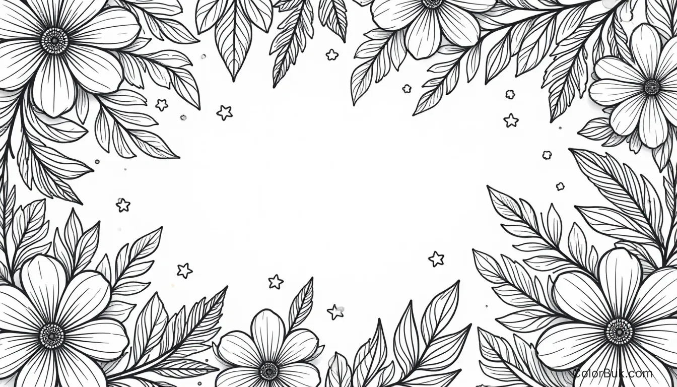 Sahra's Coloring Book - Detailed Landscape Background Detailed landscape background illustration for Sahra's coloring book