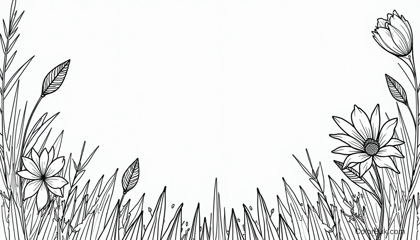 Coloring Page for Printable Coloring Book | No Gradient Printable coloring page created from a landscape image with no color or shading