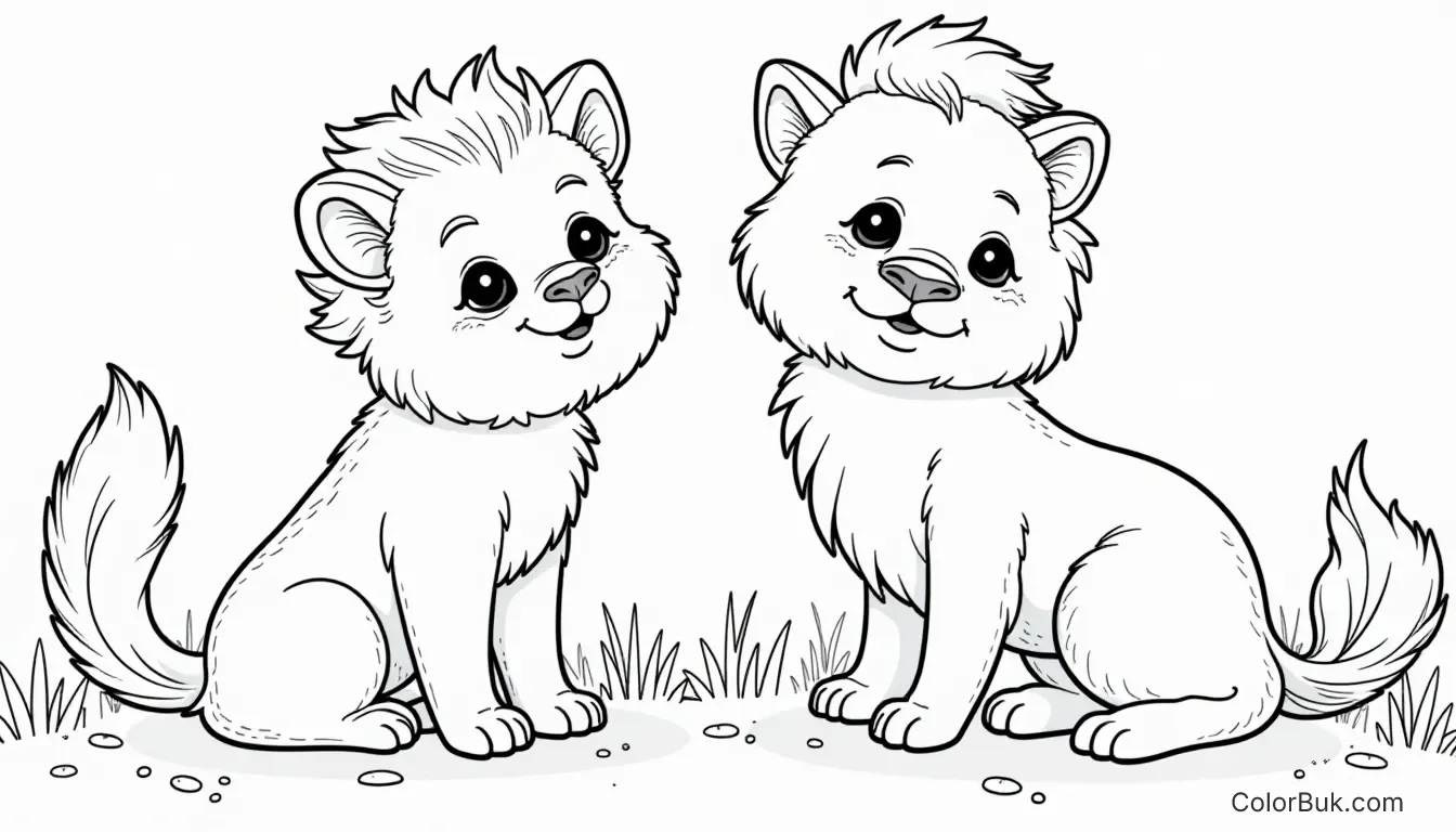 Cute Animals Coloring Page for Kids - Printable & Kid-Friendly Printable coloring page featuring cute animals with bold outlines and simple shapes for kids.