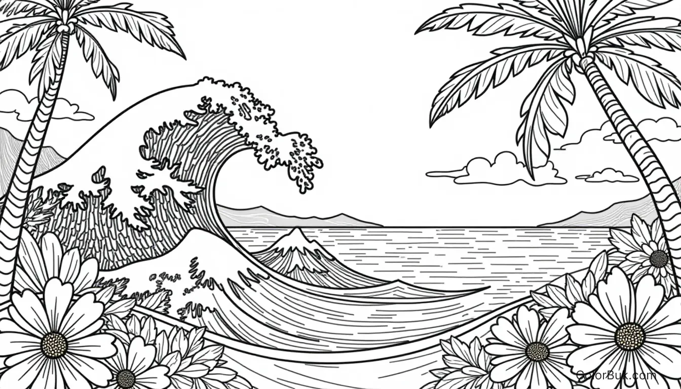 Polynesia Tapa Cloth Coloring Page | Printable Coloring Sheet Polynesia Tapa Cloth Coloring Page | Printable Coloring Sheet