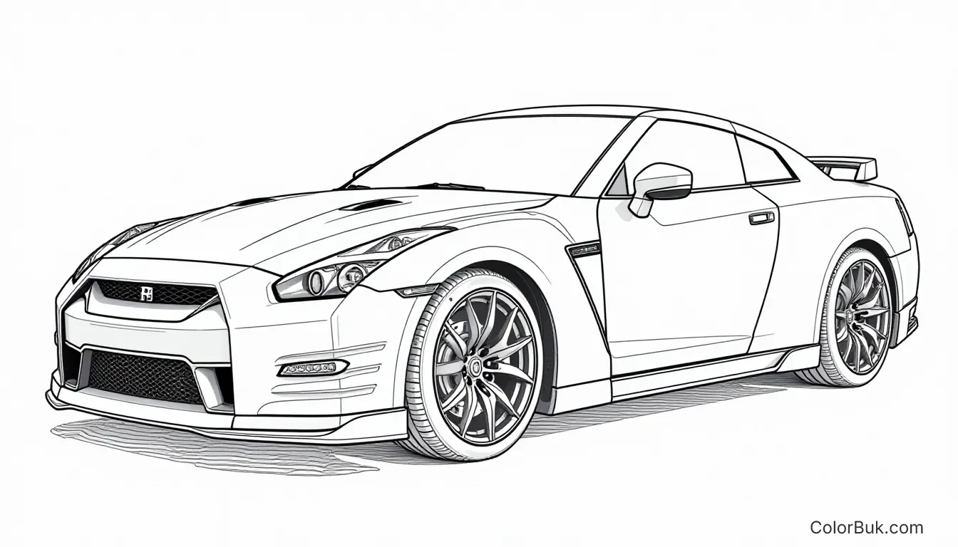 Free Printable Car Coloring Page for Kids Printable car coloring page with no colors or shading for kids